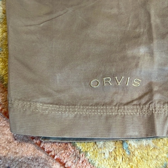 Orvis,Khaki Flat-Front,Pocketed Shorts, Hidden Cargo Pocket, Excellent!Size 38 - Picture 4 of 7